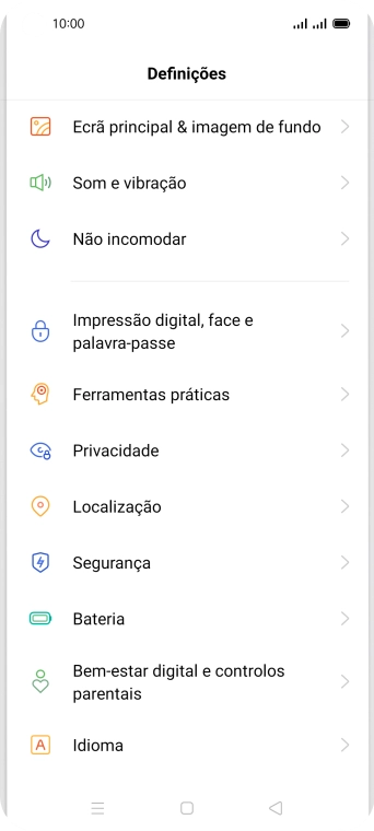 Prima Impressão digital, face e palavra-passe.