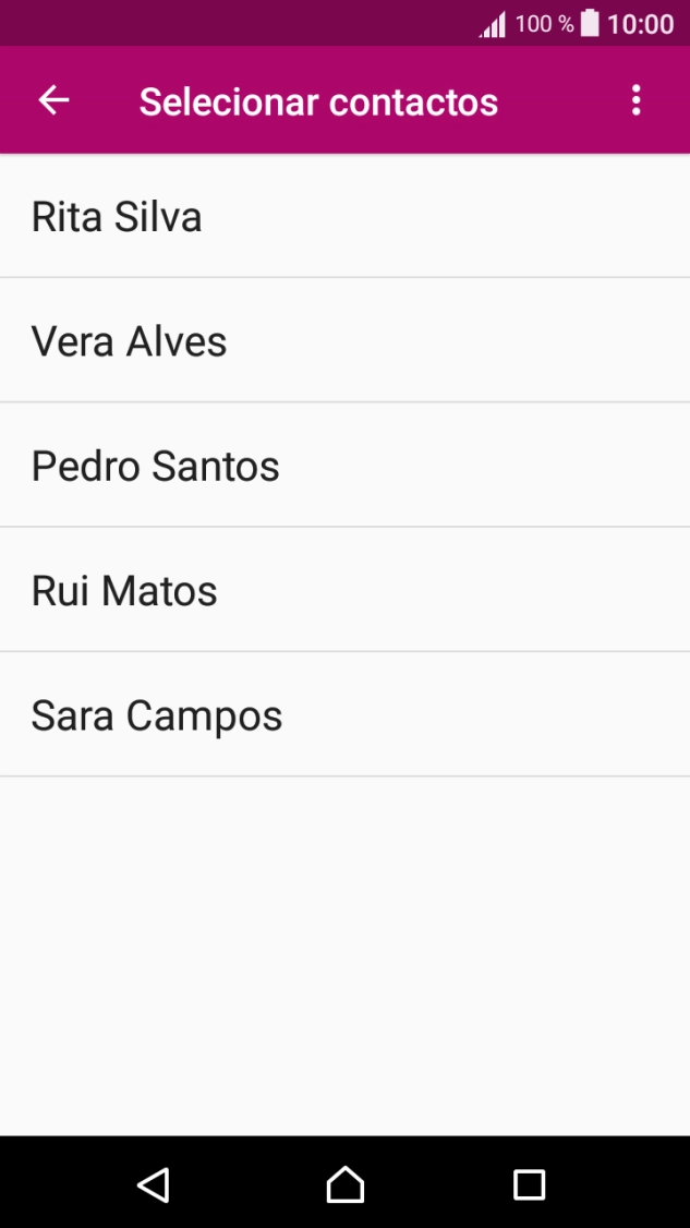 Prima o ícone de menu.