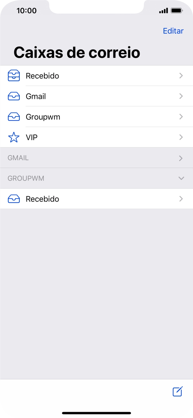 Prima a conta de e-mail pretendida.