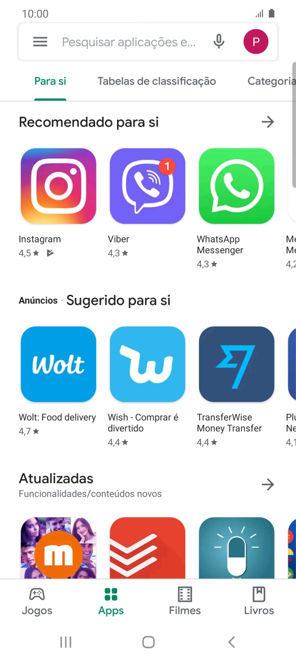 Prima a caixa de pesquisa.