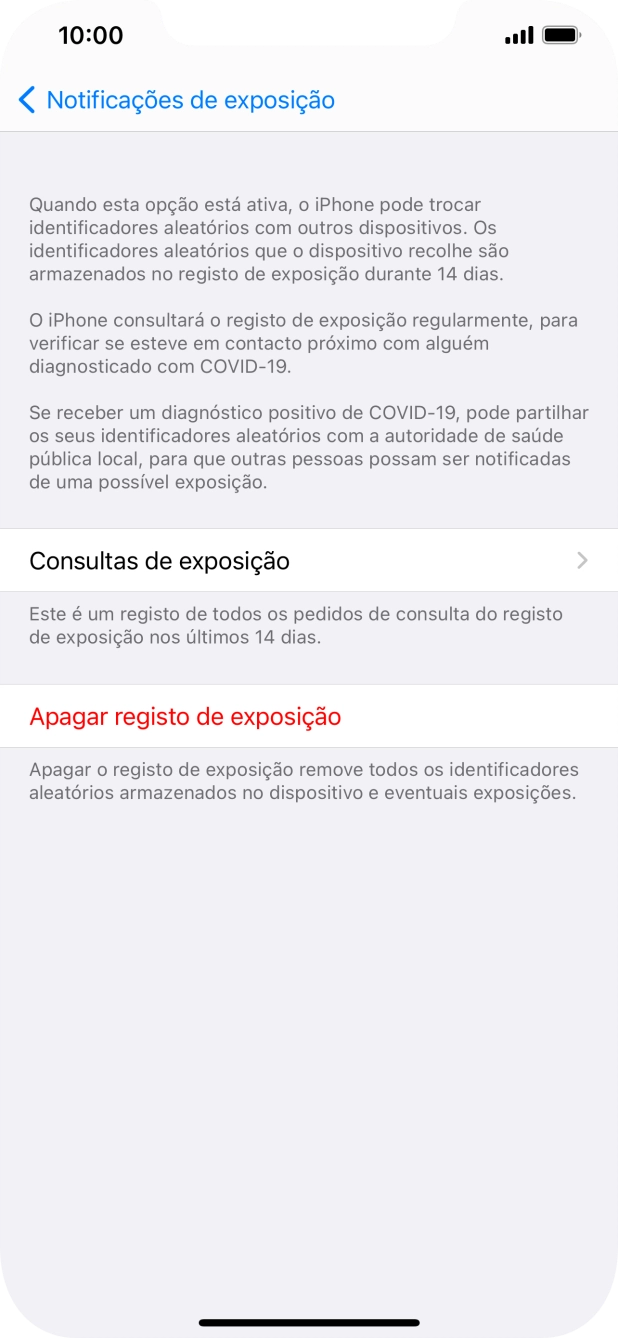 Prima Apagar registo de exposição.