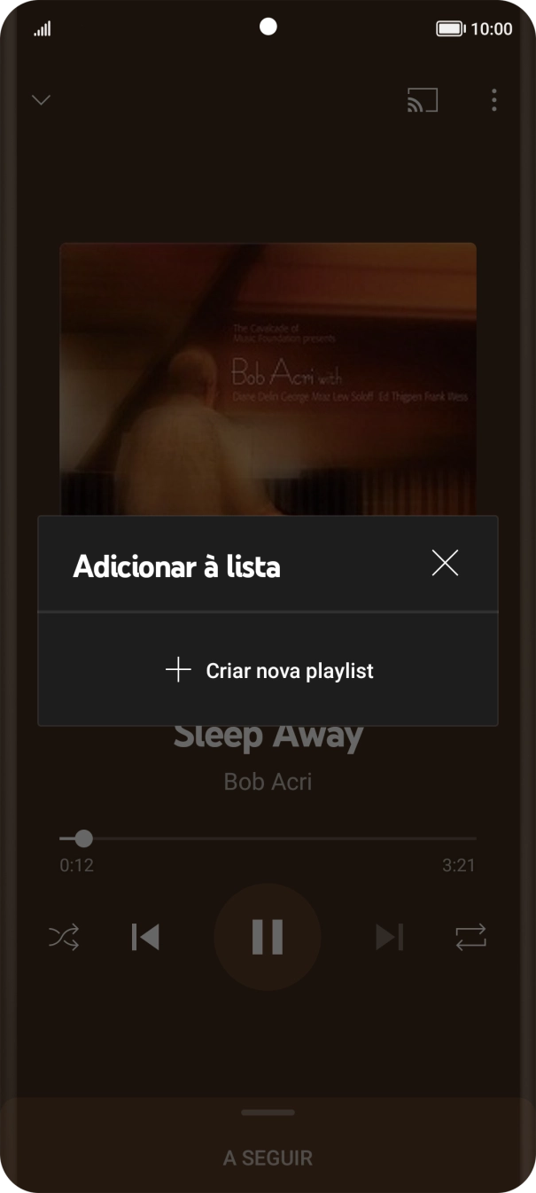 Prima Criar nova playlist.