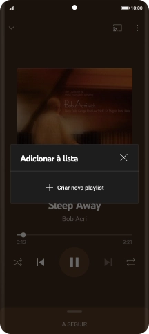 Prima Criar nova playlist.