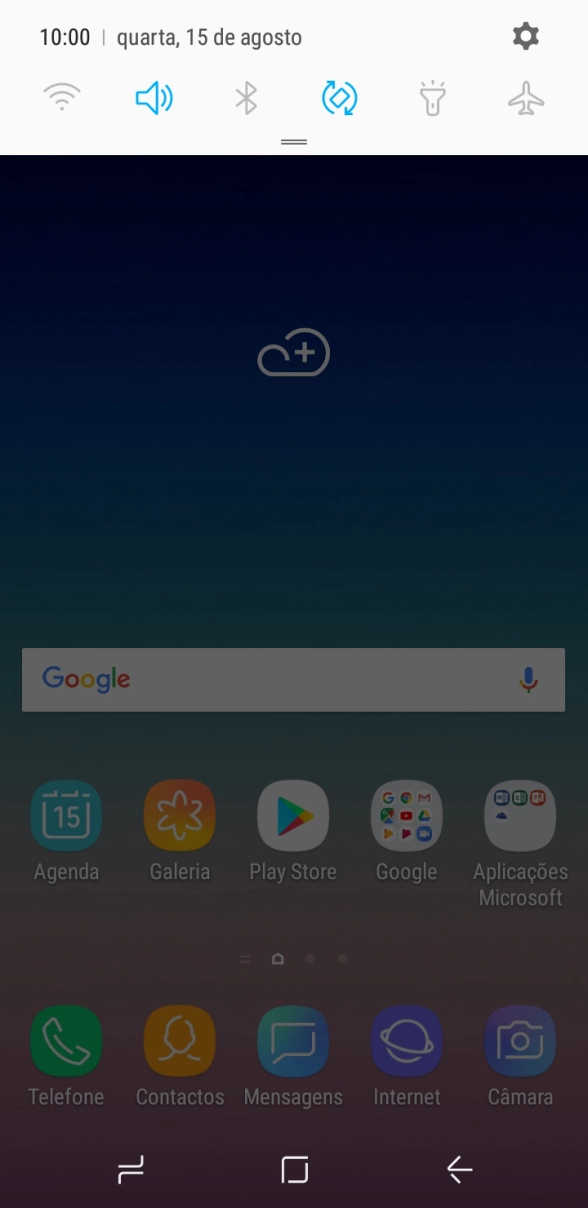 Prima o ícone de definições.