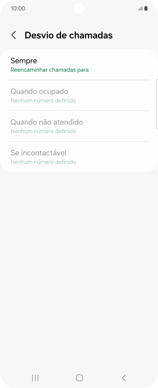 Prima o tipo de desvio pretendido.