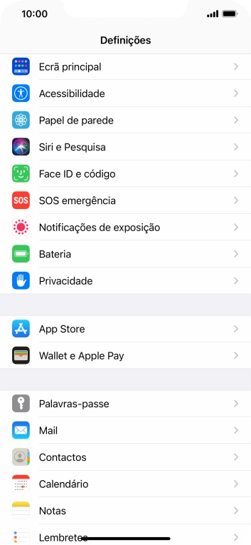 Prima Ecrã principal.