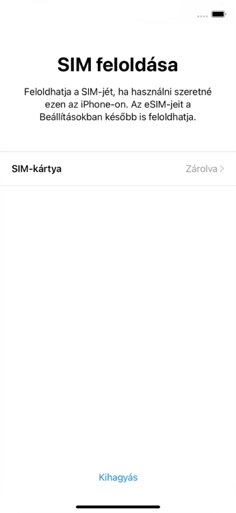 Válaszd a SIM-kártya lehetőséget.