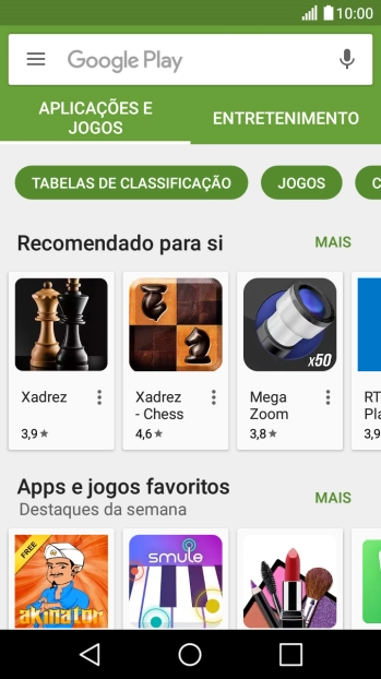 Prima a caixa de pesquisa.