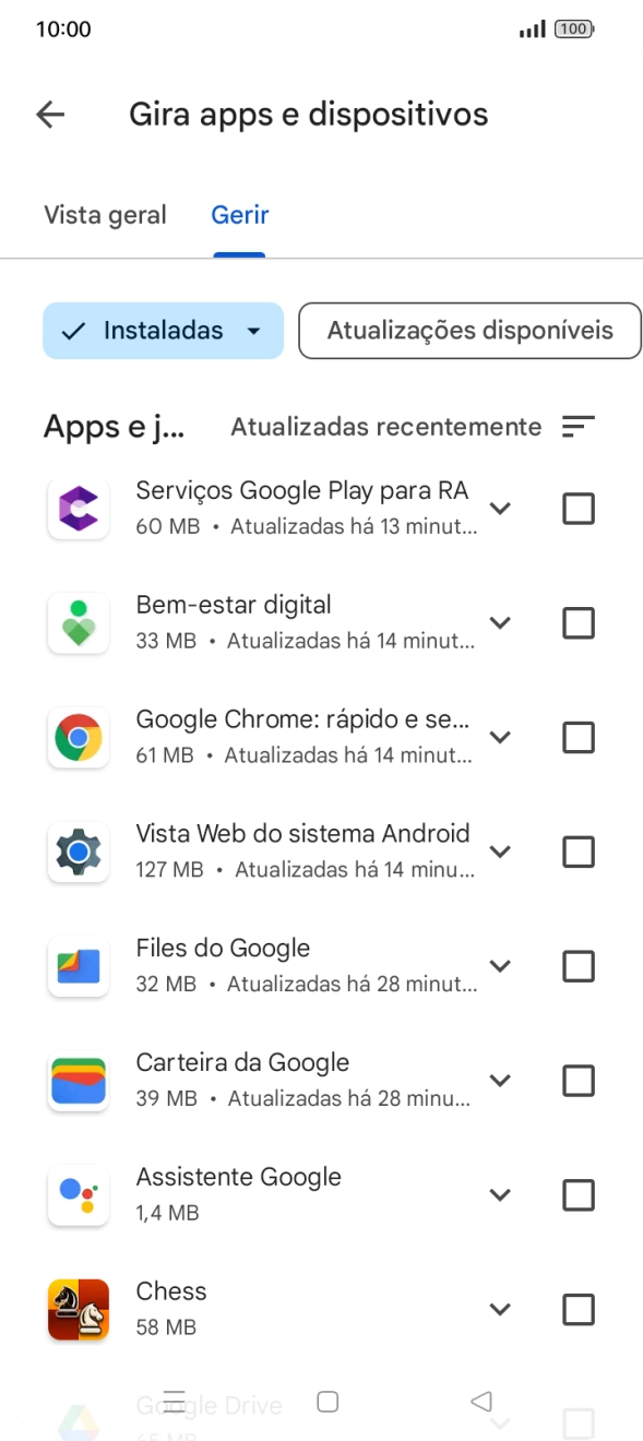Prima a app pretendida.