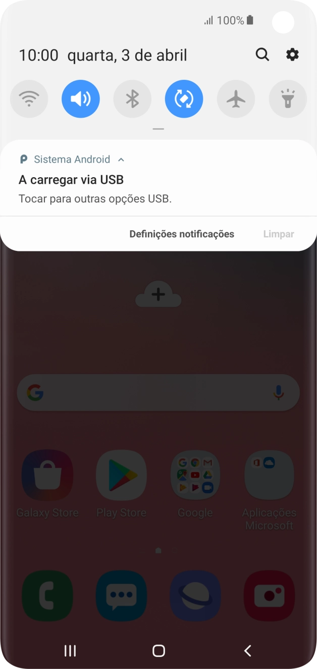 Prima Tocar para outras opções USB..