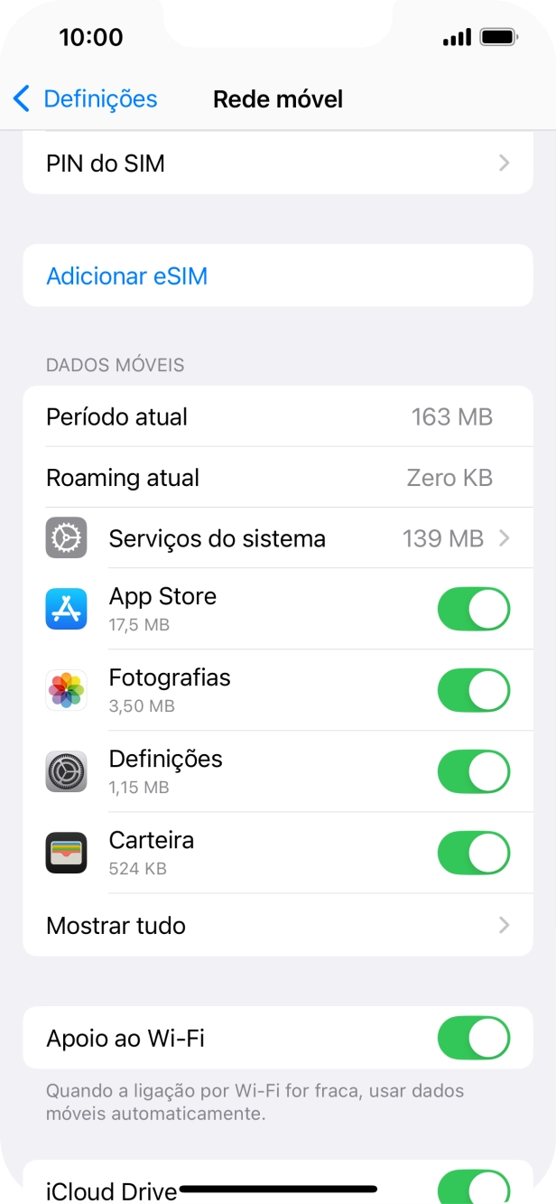 Prima Adicionar eSIM.