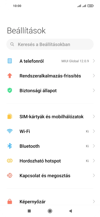 Válaszd a SIM-kártyák és mobilhálózatok lehetőséget.