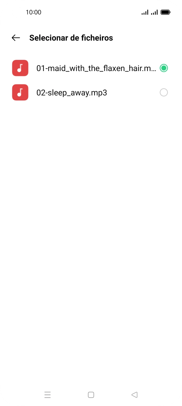 Quando tiver encontrado o tom de toque que pretende, prima a tecla de retrocesso.