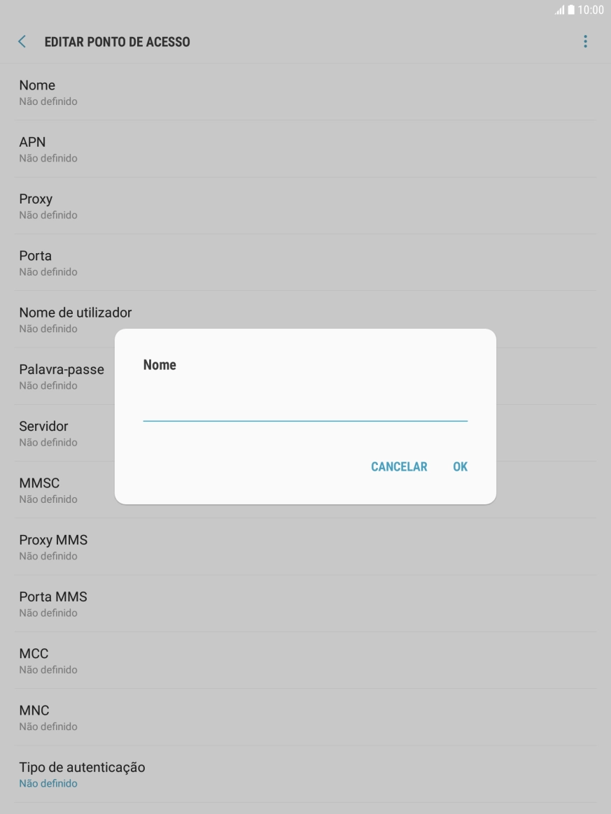 Introduza Vodafone Internet e prima OK.