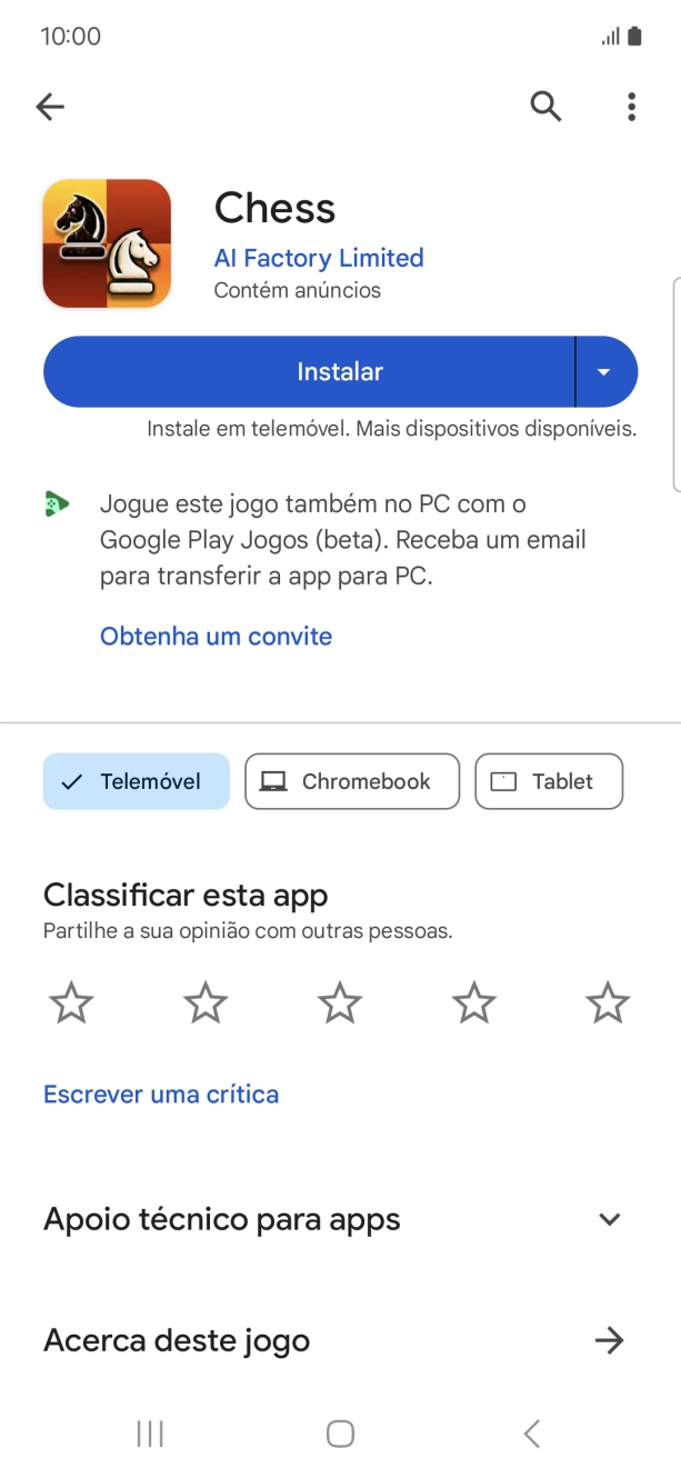 Prima a tecla de início para terminar e voltar ao ecrã inicial.