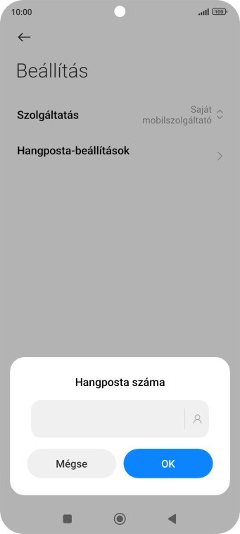 Írd be azt, hogy +36709090999, és válaszd az OK lehetőséget.