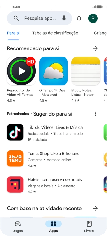 Prima o ícone de perfil.