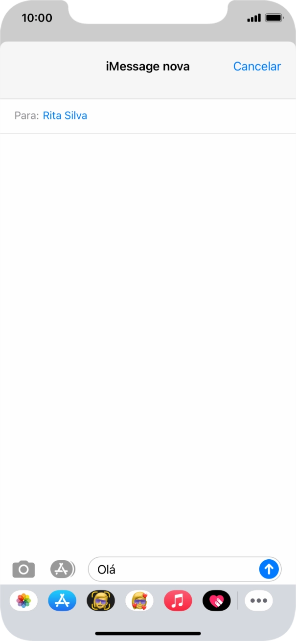 Prima o ícone para enviar.