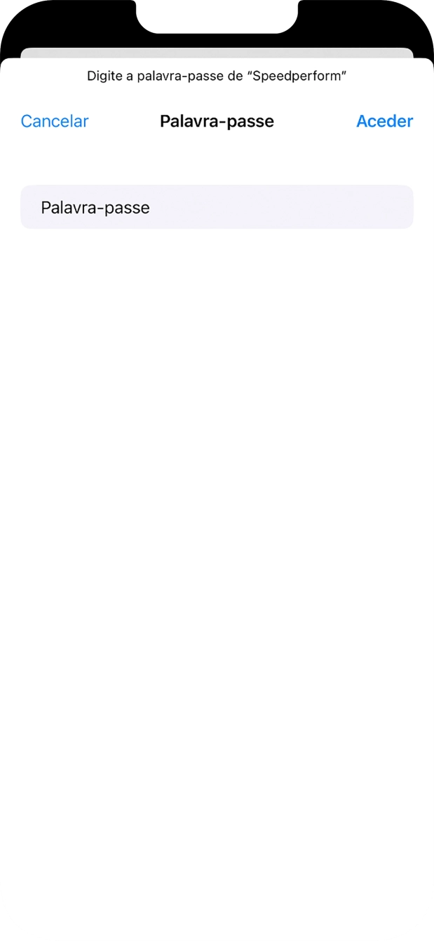 Introduza a password da rede Wi-Fi e prima Aceder.