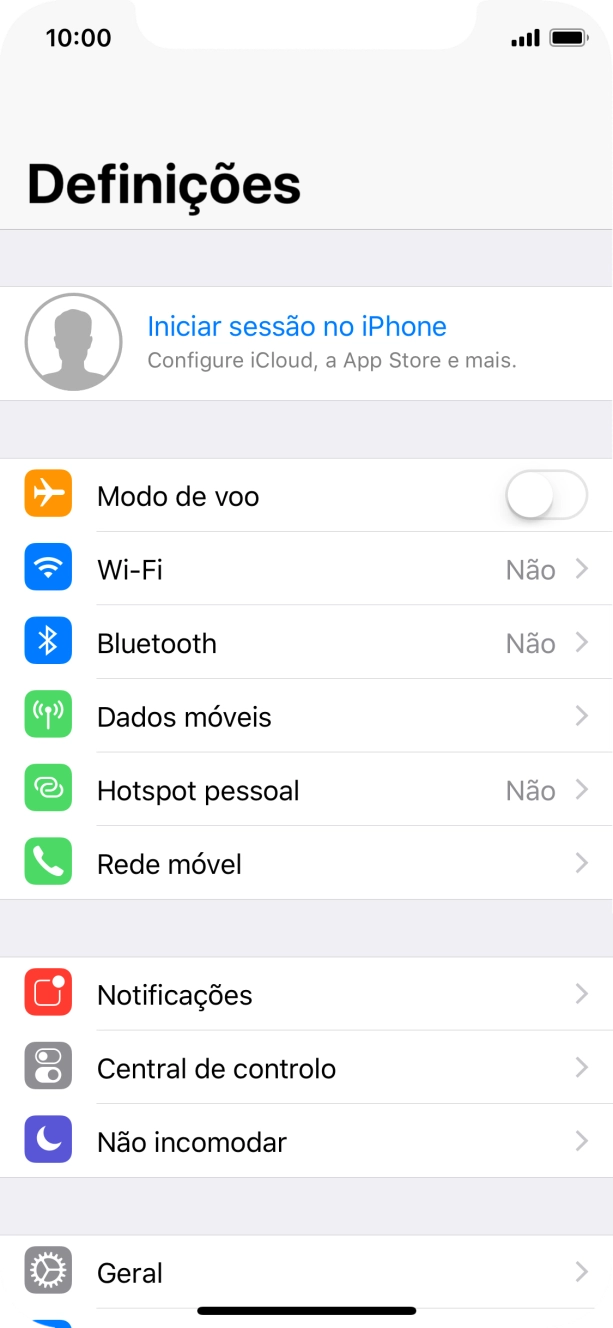 Prima Iniciar sessão no iPhone.