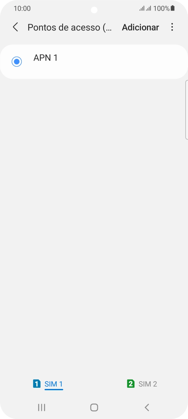 Prima o cartão SIM pretendido.