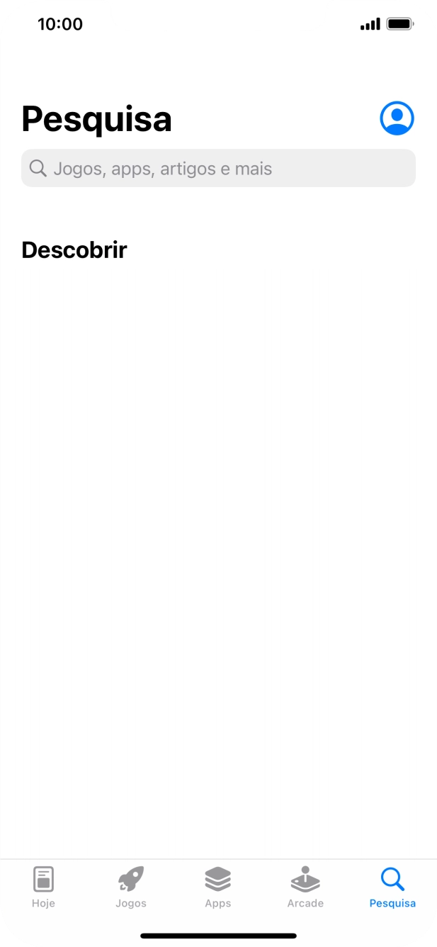 Prima o campo de pesquisa e introduza o nome ou categoria da app pretendida.