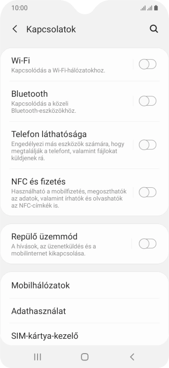 Válaszd a Mobilhálózatok lehetőséget.