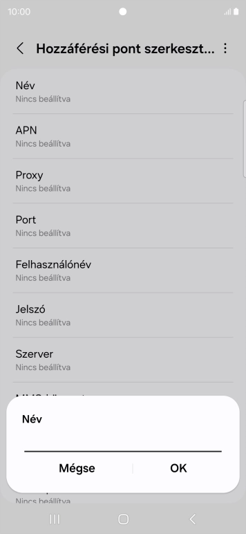 Írd be azt, hogy One MMS, és válaszd az OK lehetőséget.