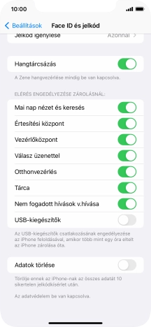 Kattints az „Adatok törlése” melletti csúszkára a funkció be- vagy kikapcsolásához.