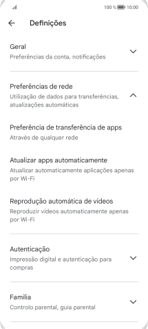 Prima Atualizar apps automaticamente.