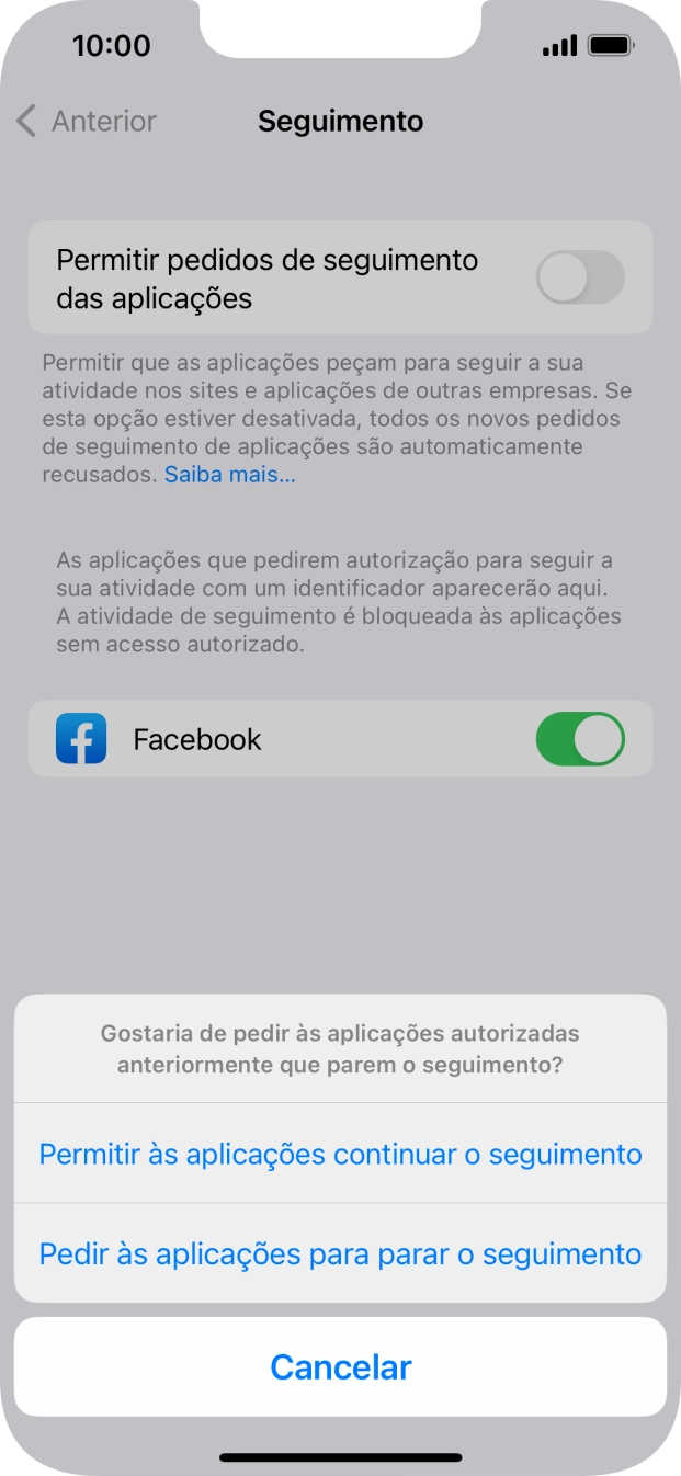 Se desativar a função, prima a definição pretendida.