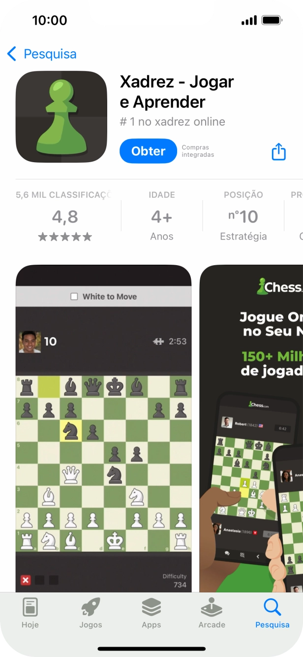 Prima Obter e siga as indicações no ecrã para instalar a app.