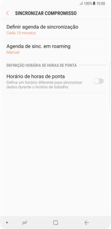 Prima Definir agenda de sincronização.