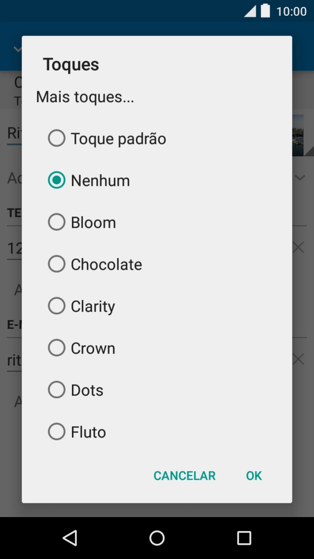 Prima os tons de toque pretendidos para os ouvir.