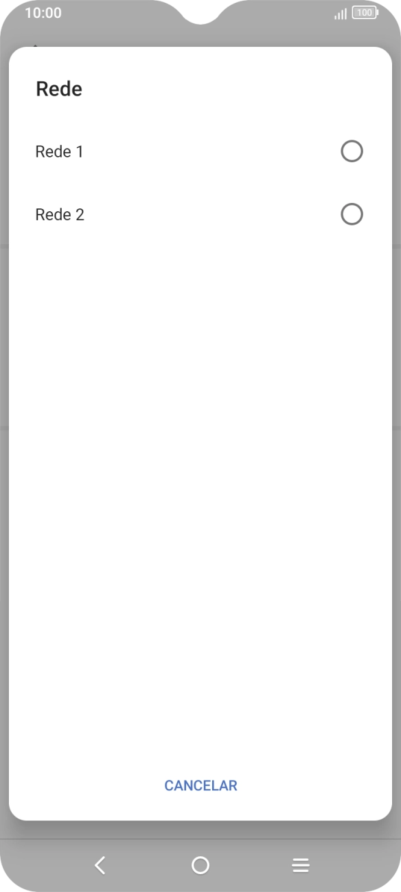 Prima a rede pretendida.