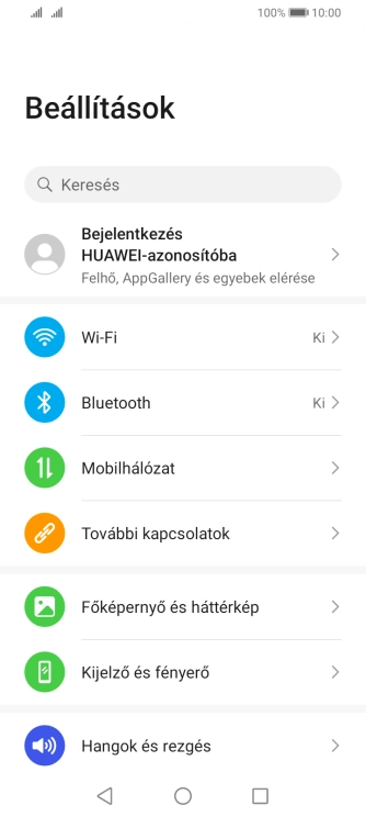 Válaszd a Mobilhálózat lehetőséget.