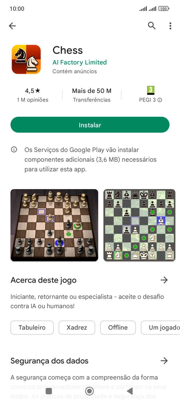 Prima Instalar e siga as indicações no ecrã para instalar a app.