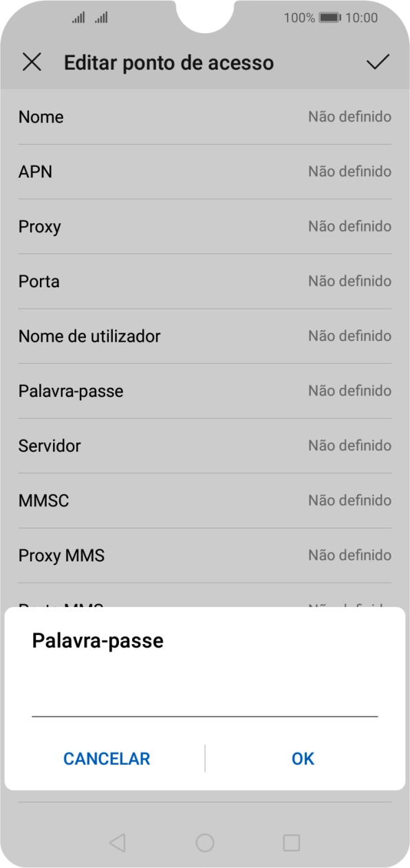 Introduza vodafone e prima OK.
