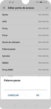 Introduza vodafone e prima OK.