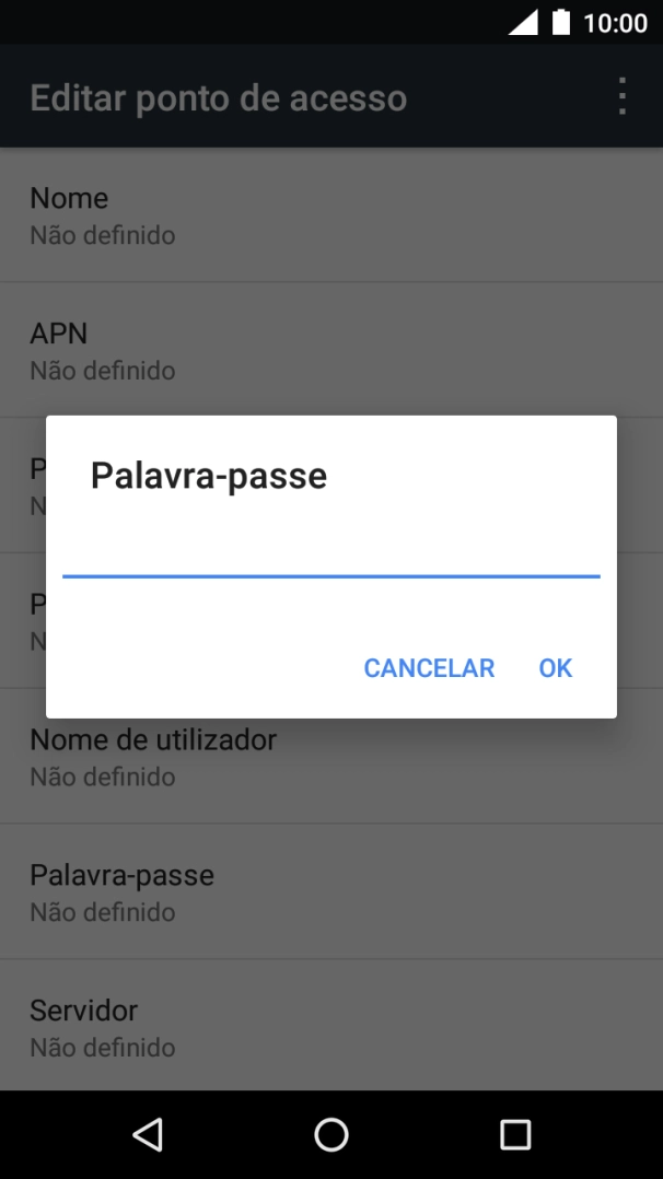 Introduza vodafone e prima OK.