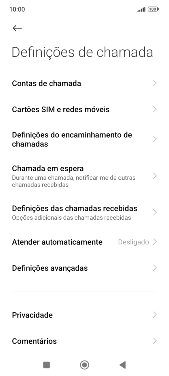 Prima Definições do encaminhamento de chamadas.