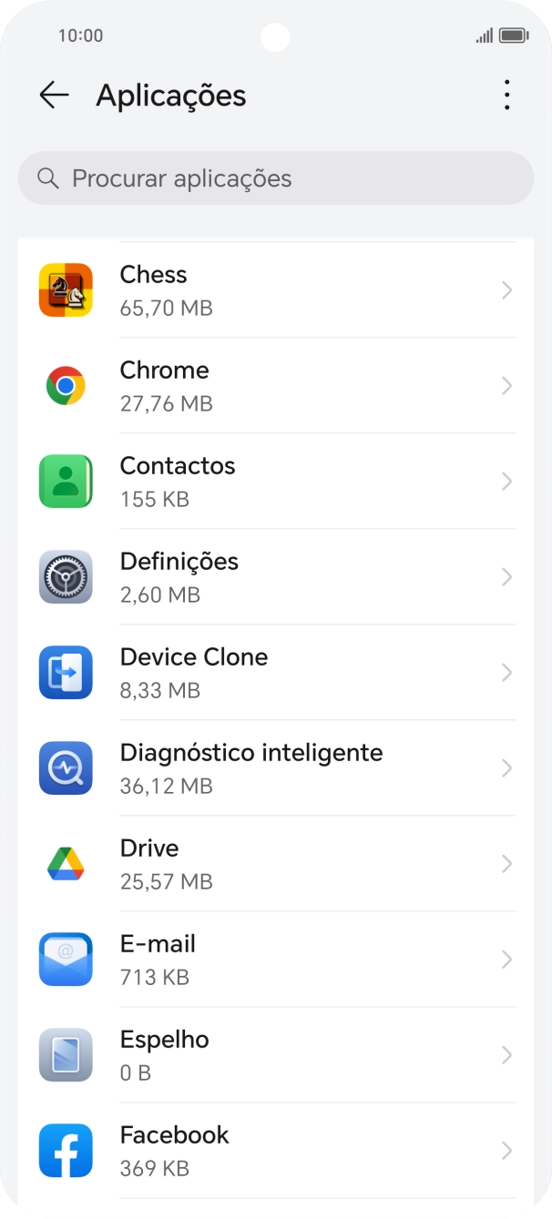 Prima a app pretendida.