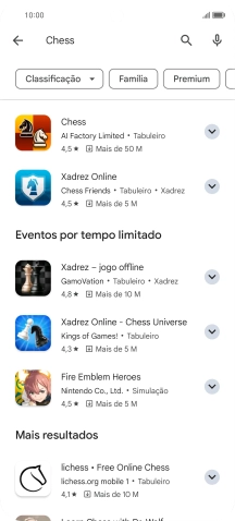 Prima a app pretendida.