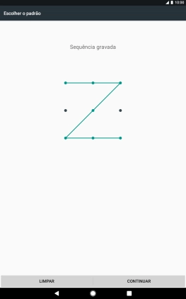 Deslize o dedo no ecrã ligando pelo menos quatro pontos e prima CONTINUAR.