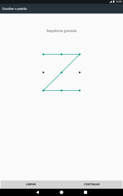 Deslize o dedo no ecrã ligando pelo menos quatro pontos e prima CONTINUAR.