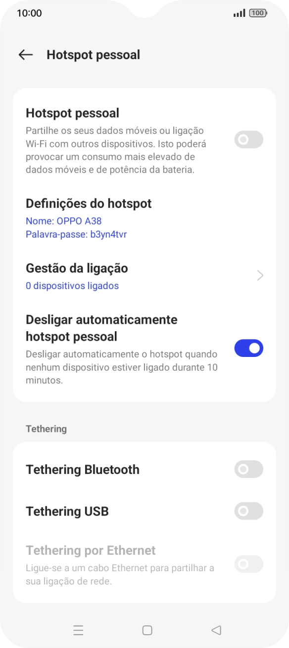Prima Definições do hotspot.