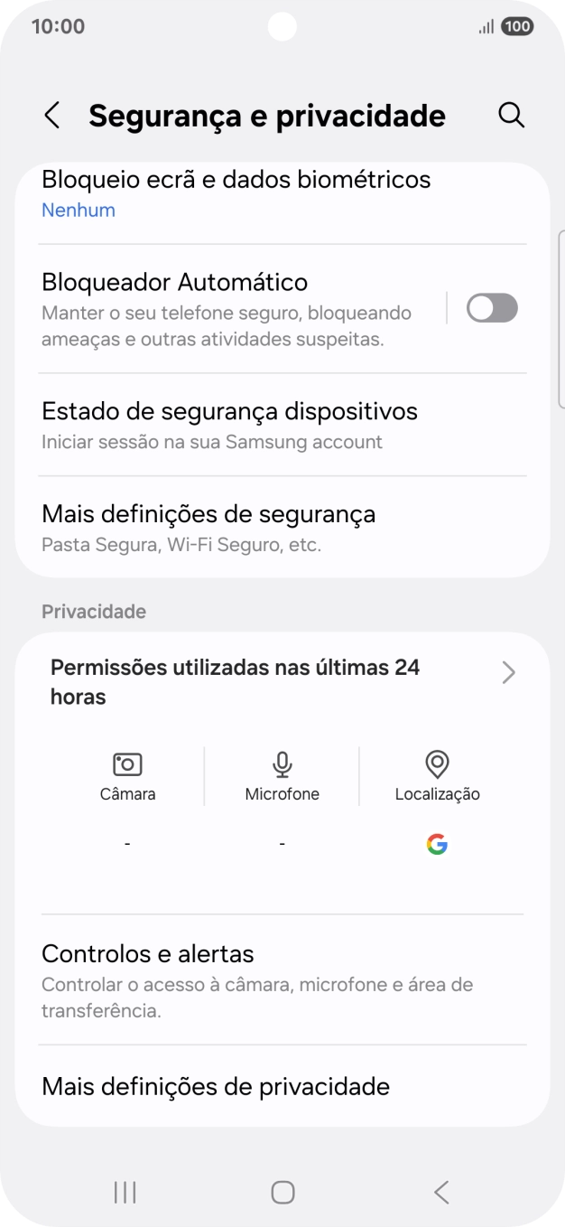 Prima Mais definições de segurança.