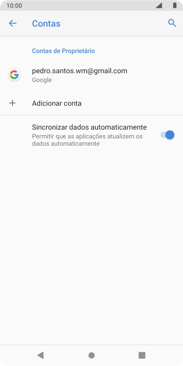 Prima Adicionar conta.