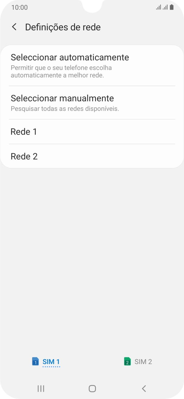 Prima a rede pretendida.