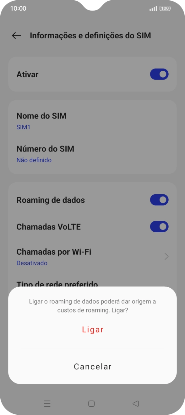 Se ativar a função, prima Ligar.